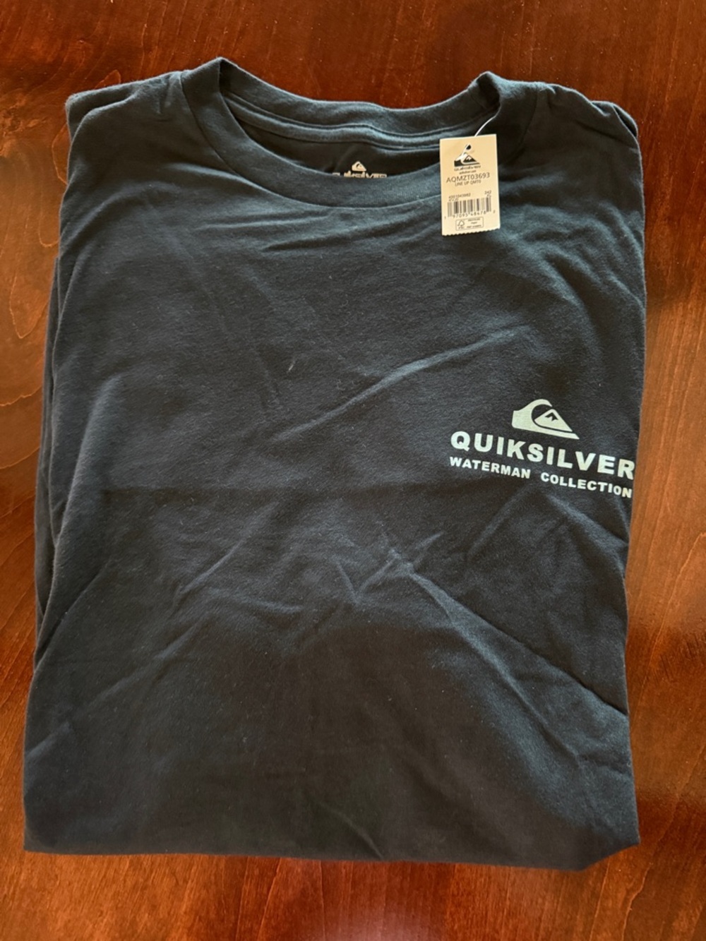 Quiksilver Men's Black Waterman Short Sleeve Logo Tee,XL